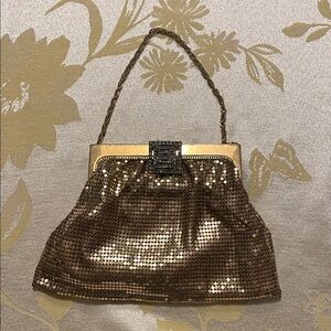 Vintage Glamorous Gold Sequin Clutch with Chain Strap